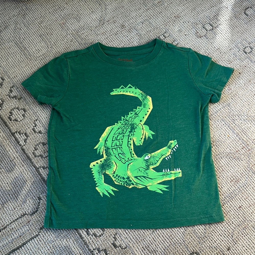 Cat & Jack Green Crocodile Tee - Short Sleeve